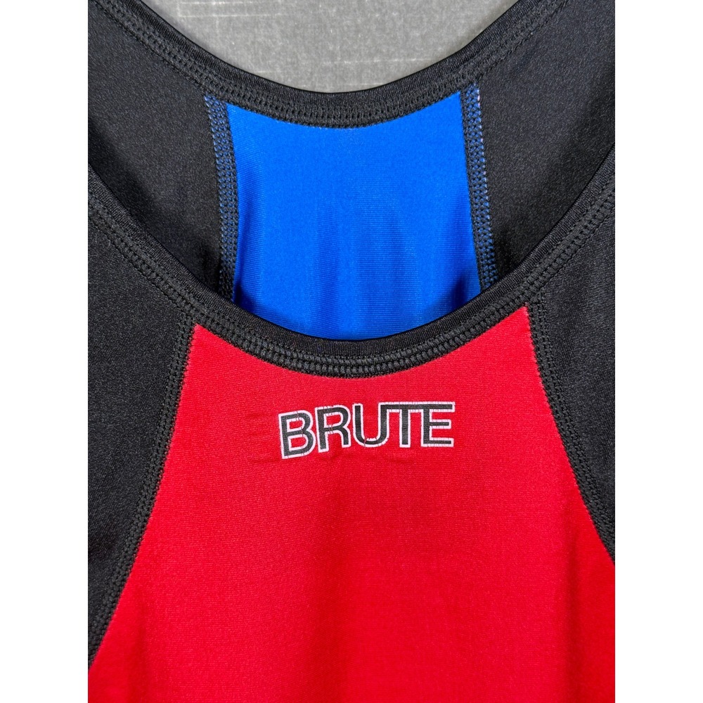 Brute Reversible Wrestling Singlet Mens Red Blue Black Performance One Piece - Picture 2 of 12